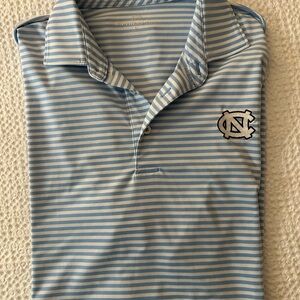 UNC Southern Tide Light Blue and White Striped Shirt